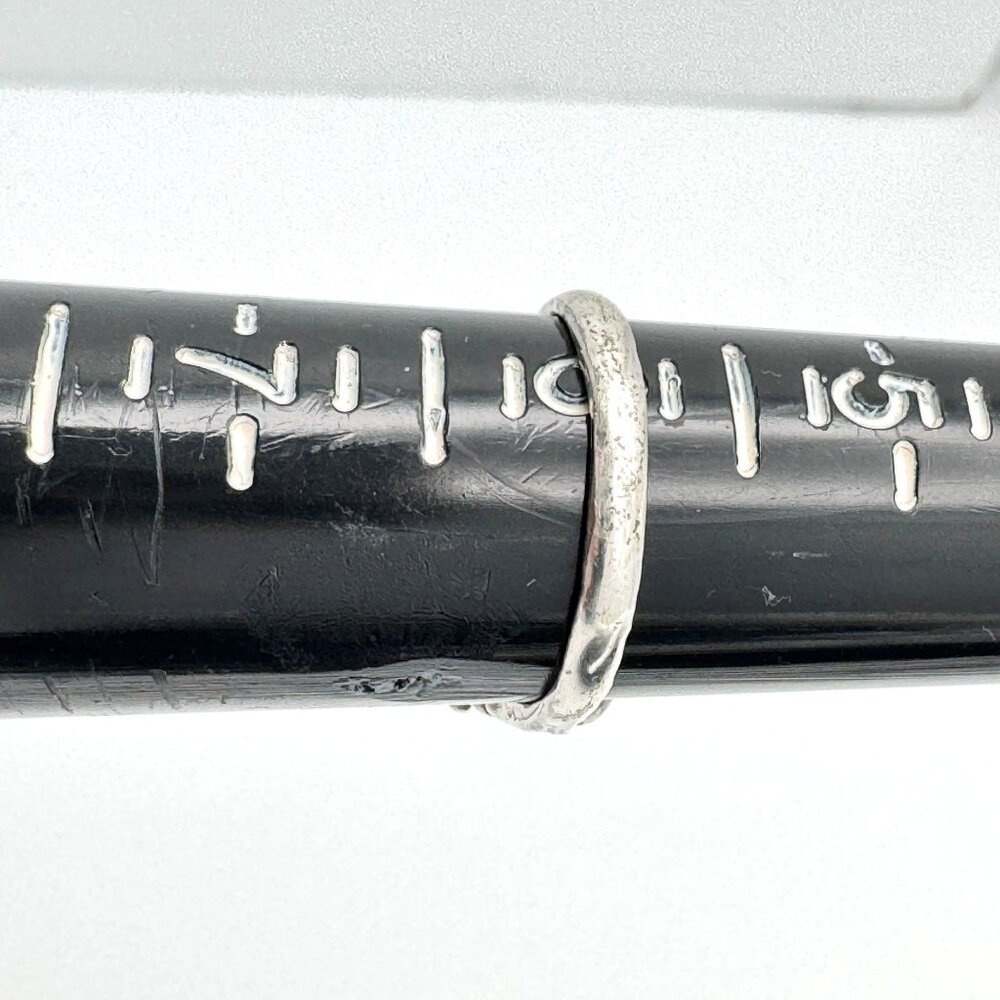 Vintage Sterling Silver Ring Oval Garnet Gemstone Nature Left Design Size 7.5 - Picture 4 of 9